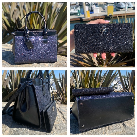 Kate Spade Cameron MD Glitter Satchel / Wallet Set - Picture 6 of 8